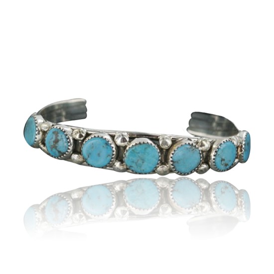 Handmade Certified Authentic Navajo .925 Sterling Silver Natural Turquoise Native American Cuff Bracelet 390674930037