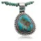 Handmade Certified Authentic Navajo .925 Sterling Silver Natural Turquoise Native American Necklace 370874130337