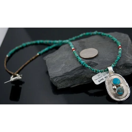 Handmade Certified Authentic Navajo .925 Sterling Silver Natural Turquoise Native American Necklace 370878903958 Handmade Certified Authentic Navajo .925 Sterling Silver Natural Turquoise Native American Necklace 370878903958