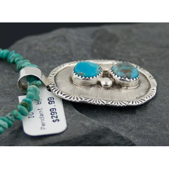Handmade Certified Authentic Navajo .925 Sterling Silver Natural Turquoise Native American Necklace 370878903958 Handmade Certified Authentic Navajo .925 Sterling Silver Natural Turquoise Native American Necklace 370878903958