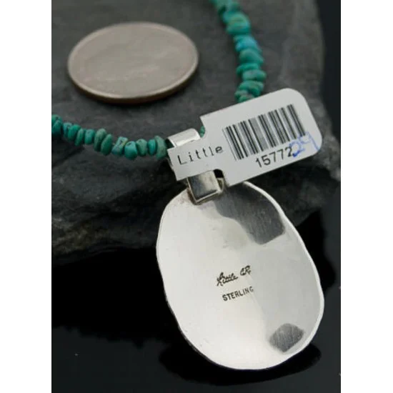 Handmade Certified Authentic Navajo .925 Sterling Silver Natural Turquoise Native American Necklace 370878903958 Handmade Certified Authentic Navajo .925 Sterling Silver Natural Turquoise Native American Necklace 370878903958