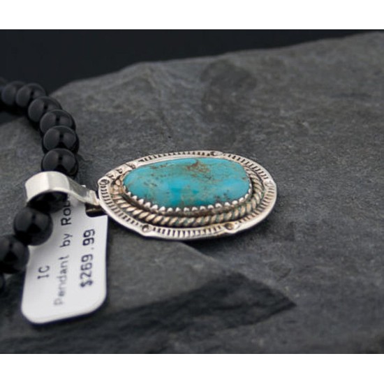 Handmade Certified Authentic Navajo .925 Sterling Silver Natural Turquoise Native American Necklace 370880526626 Handmade Certified Authentic Navajo .925 Sterling Silver Natural Turquoise Native American Necklace 370880526626