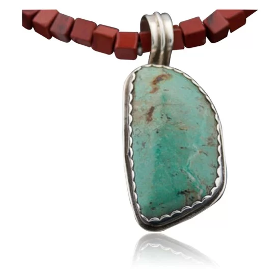 Handmade Certified Authentic Navajo .925 Sterling Silver Natural Turquoise Native American Necklace 370882510953 Handmade Certified Authentic Navajo .925 Sterling Silver Natural Turquoise Native American Necklace 370882510953