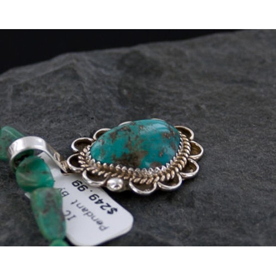 Handmade Certified Authentic Navajo .925 Sterling Silver Natural Turquoise Native American Necklace 370886463334 Handmade Certified Authentic Navajo .925 Sterling Silver Natural Turquoise Native American Necklace 370886463334