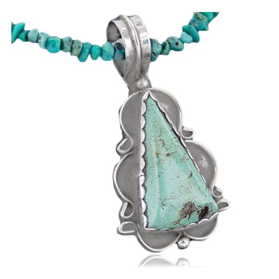 Handmade Certified Authentic Navajo .925 Sterling Silver Natural Turquoise Native American Necklace 370887203368