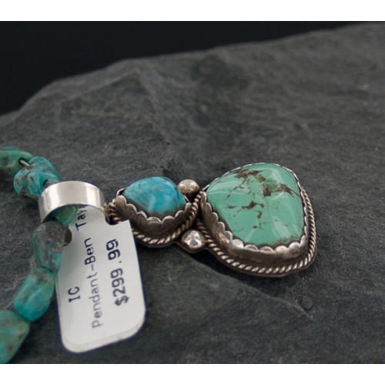 Handmade Certified Authentic Navajo .925 Sterling Silver Natural Turquoise Native American Necklace 370888307756 Handmade Certified Authentic Navajo .925 Sterling Silver Natural Turquoise Native American Necklace 370888307756