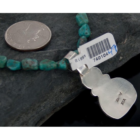 Handmade Certified Authentic Navajo .925 Sterling Silver Natural Turquoise Native American Necklace 370888307756 Handmade Certified Authentic Navajo .925 Sterling Silver Natural Turquoise Native American Necklace 370888307756