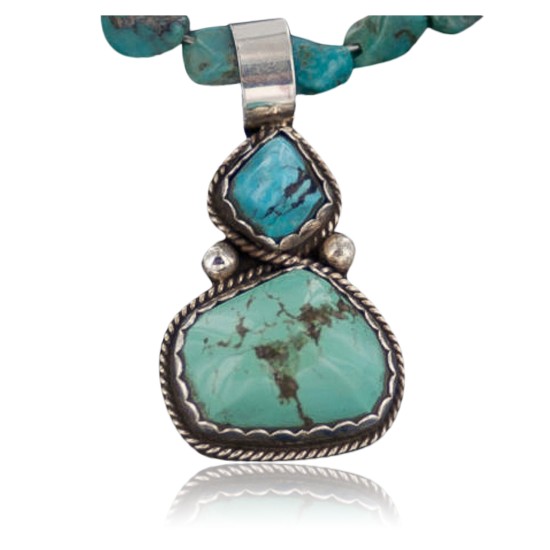 Handmade Certified Authentic Navajo .925 Sterling Silver Natural Turquoise Native American Necklace 370888307756 Handmade Certified Authentic Navajo .925 Sterling Silver Natural Turquoise Native American Necklace 370888307756