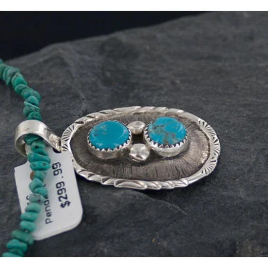 Handmade Certified Authentic Navajo .925 Sterling Silver Natural Turquoise Native American Necklace 370889381552 Handmade Certified Authentic Navajo .925 Sterling Silver Natural Turquoise Native American Necklace 370889381552