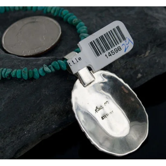 Handmade Certified Authentic Navajo .925 Sterling Silver Natural Turquoise Native American Necklace 370889381552 Handmade Certified Authentic Navajo .925 Sterling Silver Natural Turquoise Native American Necklace 370889381552