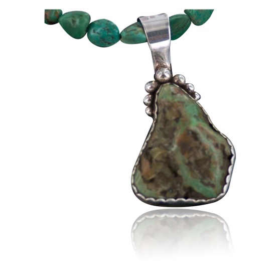 Handmade Certified Authentic Navajo .925 Sterling Silver Natural Turquoise Native American Necklace 370892770075