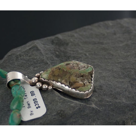 Handmade Navajo .925 Sterling Silver Natural Turquoise Necklace