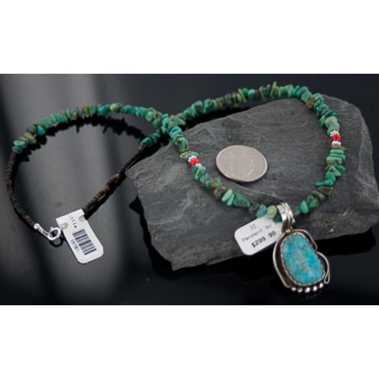 Handmade Certified Authentic Navajo .925 Sterling Silver Natural Turquoise Native American Necklace 370893869042 Handmade Certified Authentic Navajo .925 Sterling Silver Natural Turquoise Native American Necklace 370893869042