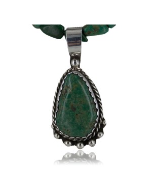 Handmade Certified Authentic Navajo .925 Sterling Silver Natural Turquoise Native American Necklace 370893956267