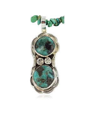 Handmade Certified Authentic Navajo .925 Sterling Silver Natural Turquoise Native American Necklace 370900566232