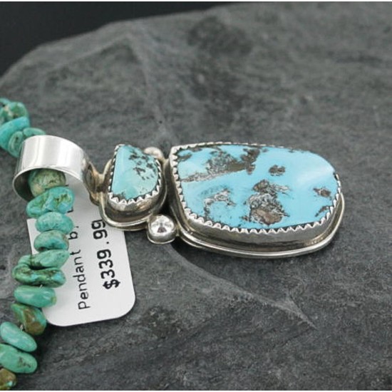 Handmade Certified Authentic Navajo .925 Sterling Silver Natural Turquoise Native American Necklace 370906021152 Handmade Certified Authentic Navajo .925 Sterling Silver Natural Turquoise Native American Necklace 370906021152