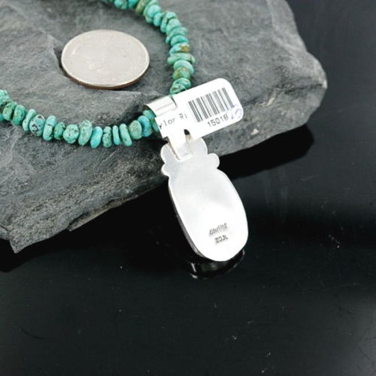 Handmade Certified Authentic Navajo .925 Sterling Silver Natural Turquoise Native American Necklace 370906021152 Handmade Certified Authentic Navajo .925 Sterling Silver Natural Turquoise Native American Necklace 370906021152