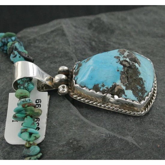 Handmade Certified Authentic Navajo .925 Sterling Silver Natural Turquoise Native American Necklace 370914599950 Handmade Certified Authentic Navajo .925 Sterling Silver Natural Turquoise Native American Necklace 370914599950