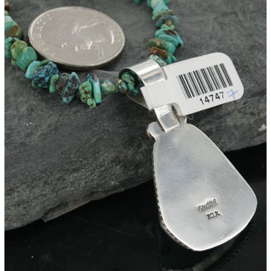 Handmade Certified Authentic Navajo .925 Sterling Silver Natural Turquoise Native American Necklace 370914599950 Handmade Certified Authentic Navajo .925 Sterling Silver Natural Turquoise Native American Necklace 370914599950