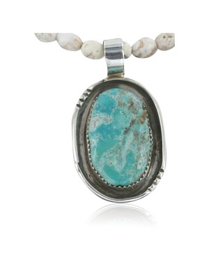 Handmade Certified Authentic Navajo .925 Sterling Silver Natural Turquoise Native American Necklace 370922279997