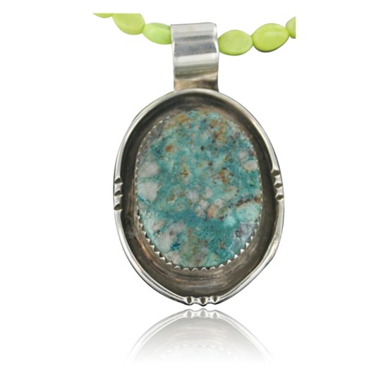Handmade Certified Authentic Navajo .925 Sterling Silver Natural Turquoise Native American Necklace 370929937389