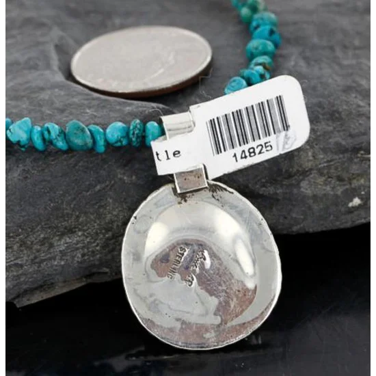 Handmade Certified Authentic Navajo .925 Sterling Silver Natural Turquoise Native American Necklace 370953998639 Handmade Certified Authentic Navajo .925 Sterling Silver Natural Turquoise Native American Necklace 370953998639