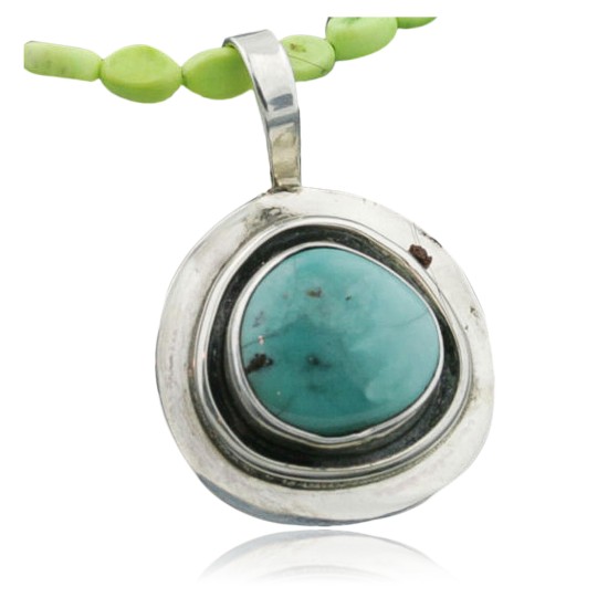 Handmade Certified Authentic Navajo .925 Sterling Silver Natural Turquoise Native American Necklace 370954579394