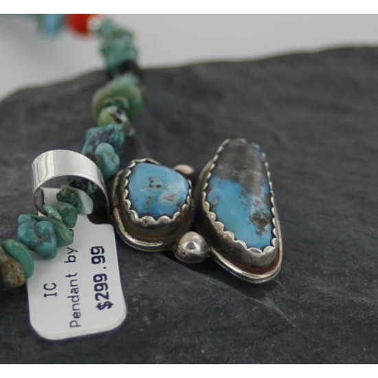 Handmade Certified Authentic Navajo .925 Sterling Silver Natural Turquoise Native American Necklace 370955238829 Handmade Certified Authentic Navajo .925 Sterling Silver Natural Turquoise Native American Necklace 370955238829