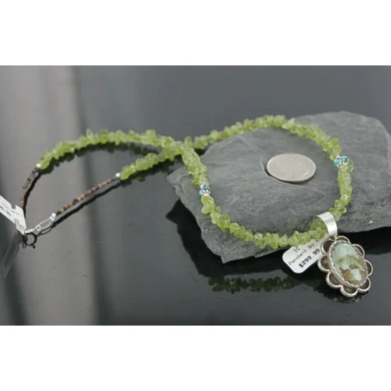Handmade Certified Authentic Navajo .925 Sterling Silver Natural Turquoise Native American Necklace 370955346317