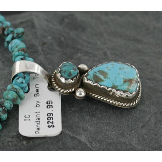 Handmade Certified Authentic Navajo .925 Sterling Silver Natural Turquoise Native American Necklace 370962289448 Handmade Certified Authentic Navajo .925 Sterling Silver Natural Turquoise Native American Necklace 370962289448