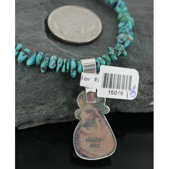 Handmade Certified Authentic Navajo .925 Sterling Silver Natural Turquoise Native American Necklace 370962289448 Handmade Certified Authentic Navajo .925 Sterling Silver Natural Turquoise Native American Necklace 370962289448