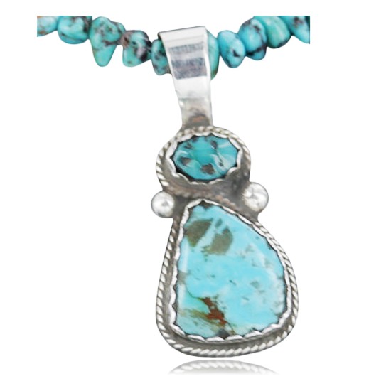 Handmade Certified Authentic Navajo .925 Sterling Silver Natural Turquoise Native American Necklace 370962289448 Handmade Certified Authentic Navajo .925 Sterling Silver Natural Turquoise Native American Necklace 370962289448