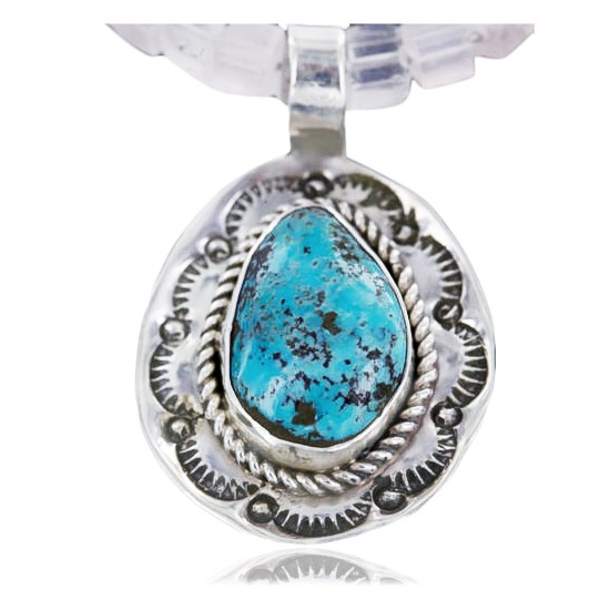 Handmade Certified Authentic Navajo .925 Sterling Silver Natural Turquoise Native American Necklace 370962315910