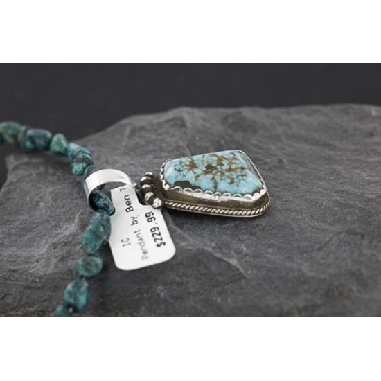 Handmade Certified Authentic Navajo .925 Sterling Silver Natural Turquoise Native American Necklace 370979991780 Handmade Certified Authentic Navajo .925 Sterling Silver Natural Turquoise Native American Necklace 370979991780