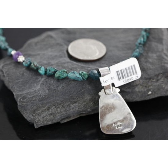 Handmade Certified Authentic Navajo .925 Sterling Silver Natural Turquoise Native American Necklace 370979991780 Handmade Certified Authentic Navajo .925 Sterling Silver Natural Turquoise Native American Necklace 370979991780