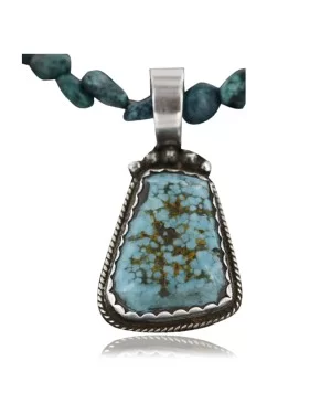 Handmade Certified Authentic Navajo .925 Sterling Silver Natural Turquoise Native American Necklace 370979991780