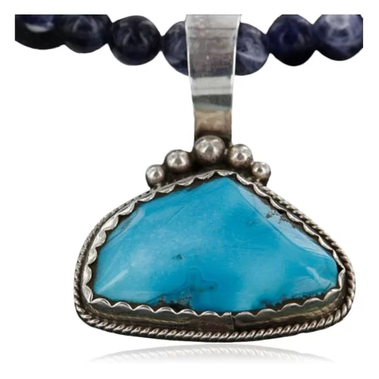 Handmade Certified Authentic Navajo .925 Sterling Silver Natural Turquoise Native American Necklace 370986910461 Handmade Certified Authentic Navajo .925 Sterling Silver Natural Turquoise Native American Necklace 370986910461