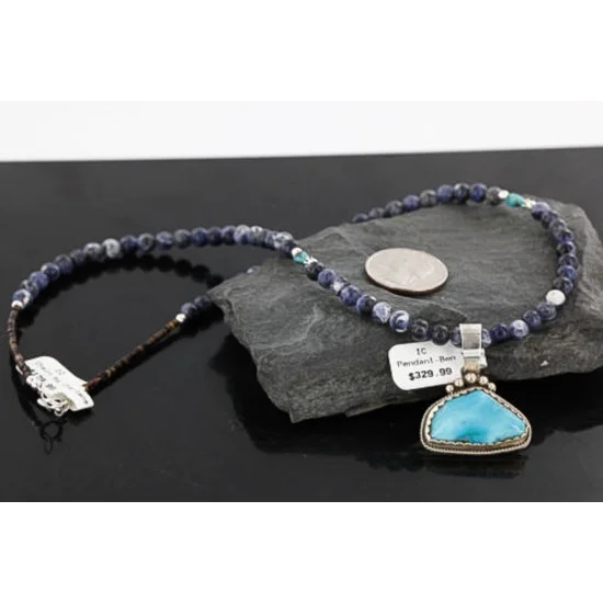 Handmade Certified Authentic Navajo .925 Sterling Silver Natural Turquoise Native American Necklace 370986910461 Handmade Certified Authentic Navajo .925 Sterling Silver Natural Turquoise Native American Necklace 370986910461