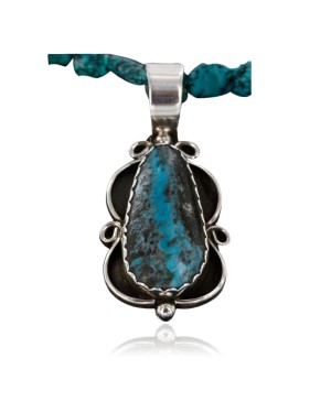 Handmade Certified Authentic Navajo .925 Sterling Silver Natural Turquoise Native American Necklace 370988828707