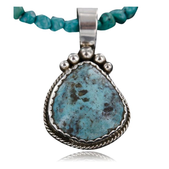 Handmade Certified Authentic Navajo .925 Sterling Silver Natural Turquoise Native American Necklace 370991492758