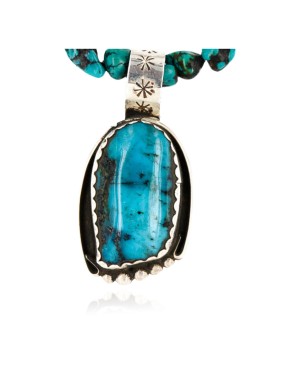 Handmade Certified Authentic Navajo .925 Sterling Silver Natural Turquoise Native American Necklace 370999026780