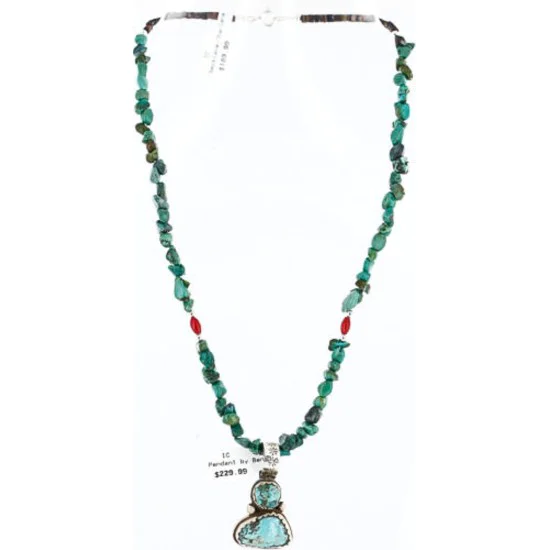 Handmade Certified Authentic Navajo .925 Sterling Silver Natural Turquoise Native American Necklace 371006126679