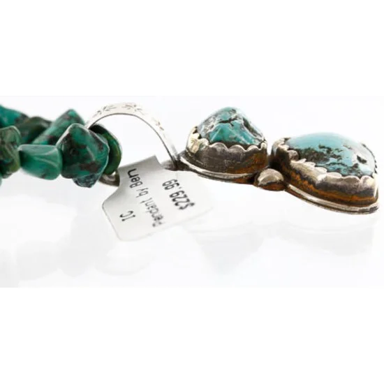 Handmade Certified Authentic Navajo .925 Sterling Silver Natural Turquoise Native American Necklace 371006126679