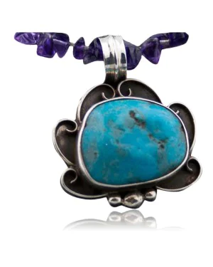 Handmade Certified Authentic Navajo .925 Sterling Silver Natural Turquoise Native American Necklace 390641049849 Handmade Certified Authentic Navajo .925 Sterling Silver Natural Turquoise Native American Necklace 390641049849