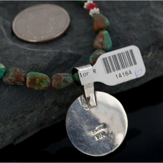 Handmade Certified Authentic Navajo .925 Sterling Silver Natural Turquoise Native American Necklace 390643938761 Handmade Certified Authentic Navajo .925 Sterling Silver Natural Turquoise Native American Necklace 390643938761