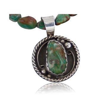 Handmade Certified Authentic Navajo .925 Sterling Silver Natural Turquoise Native American Necklace 390643938761