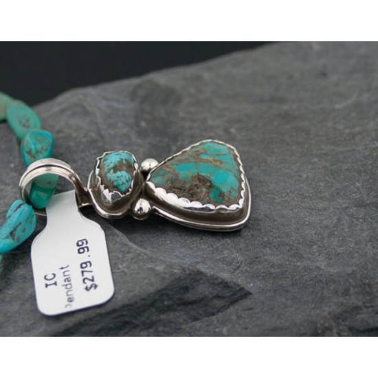 Handmade Certified Authentic Navajo .925 Sterling Silver Natural Turquoise Native American Necklace 390644548273 Handmade Certified Authentic Navajo .925 Sterling Silver Natural Turquoise Native American Necklace 390644548273