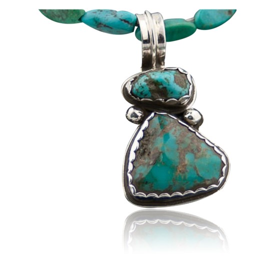 Handmade Certified Authentic Navajo .925 Sterling Silver Natural Turquoise Native American Necklace 390644548273 Handmade Certified Authentic Navajo .925 Sterling Silver Natural Turquoise Native American Necklace 390644548273