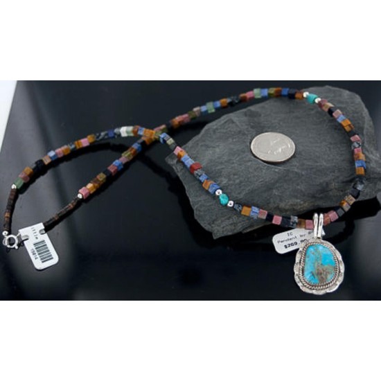 Handmade Certified Authentic Navajo .925 Sterling Silver Natural Turquoise Native American Necklace 390650351065 Handmade Certified Authentic Navajo .925 Sterling Silver Natural Turquoise Native American Necklace 390650351065
