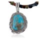 Handmade Certified Authentic Navajo .925 Sterling Silver Natural Turquoise Native American Necklace 390650351065